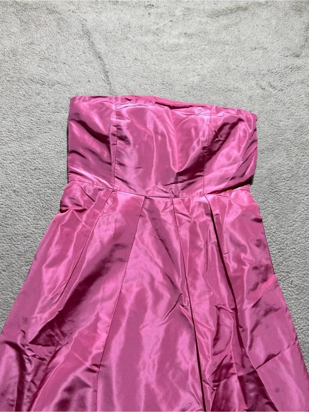 J Crew Dress‎ Womens 2P Petite Pink Mini Strapless Lined 100% Silk Back Zip